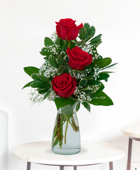 Ramo de 3 rosas rojas